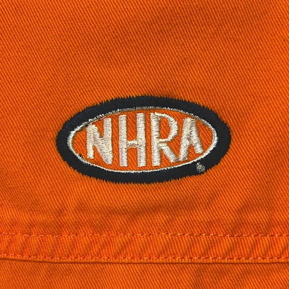 Harley-Davidson Orange NHRA Twill Men’s Button Down Shirt - Picture 7 of 10